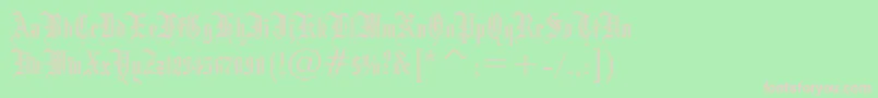 Fonte Blackletter686Bt – fontes rosa em um fundo verde