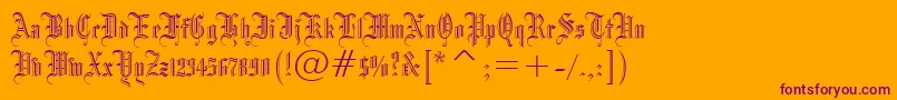 Blackletter686Bt Font – Purple Fonts on Orange Background