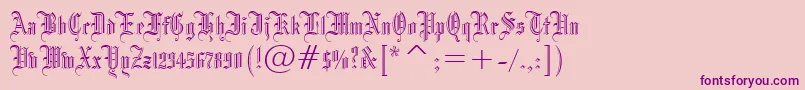fuente Blackletter686Bt – Fuentes Moradas Sobre Fondo Rosa