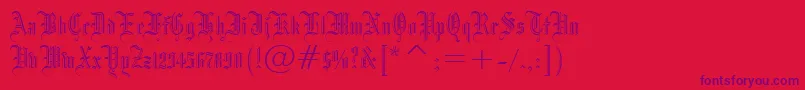 Blackletter686Bt-Schriftart – Violette Schriften auf rotem Hintergrund