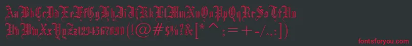 フォントBlackletter686Bt – 黒い背景に赤い文字