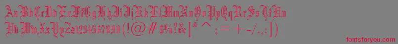 フォントBlackletter686Bt – 赤い文字の灰色の背景