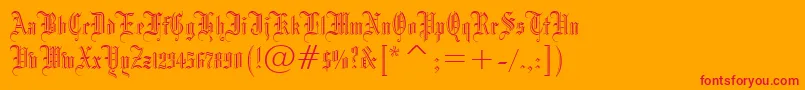 fuente Blackletter686Bt – Fuentes Rojas Sobre Fondo Naranja