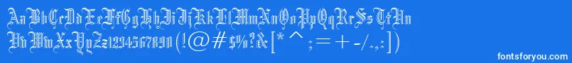 Blackletter686Bt Font – White Fonts on Blue Background