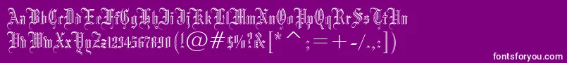 フォントBlackletter686Bt – 紫の背景に白い文字