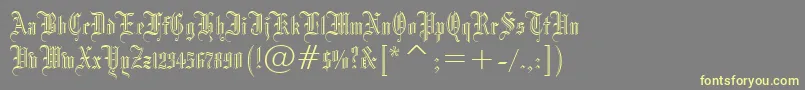 Weitere Informationen zur Blackletter686Bt-Schriftart Blackletter686Bt-Schriftart – Gelbe Schriften auf grauem Hintergrund