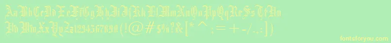 Шрифт Blackletter686Bt – жёлтые шрифты на зелёном фоне
