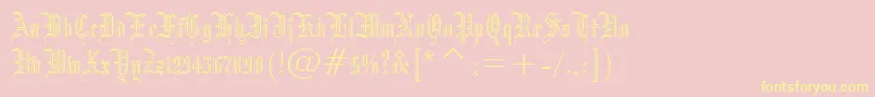 フォントBlackletter686Bt – 黄色のフォント、ピンクの背景