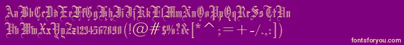 fuente Blackletter686Bt – Fuentes Amarillas Sobre Fondo Morado