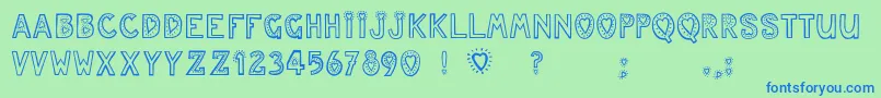 Juleslove Font – Blue Fonts on Green Background