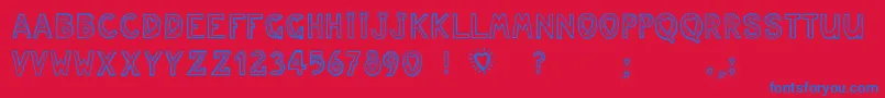 Juleslove Font – Blue Fonts on Red Background