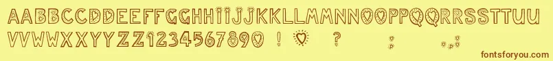 Juleslove Font – Brown Fonts on Yellow Background