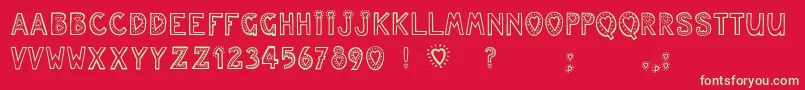 Juleslove Font – Green Fonts on Red Background