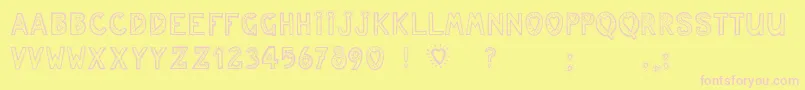 Juleslove Font – Pink Fonts on Yellow Background