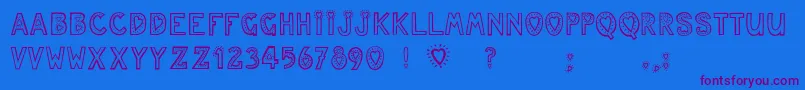 Juleslove Font – Purple Fonts on Blue Background