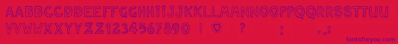 Juleslove Font – Purple Fonts on Red Background