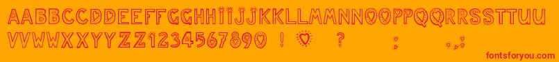 Juleslove Font – Red Fonts on Orange Background