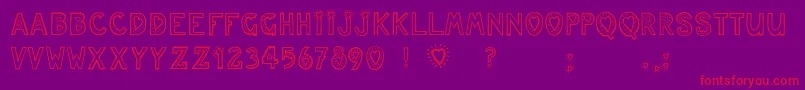 Juleslove-Schriftart – Rote Schriften auf violettem Hintergrund