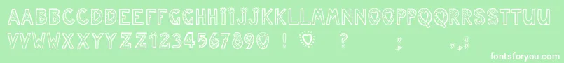 Juleslove Font – White Fonts on Green Background