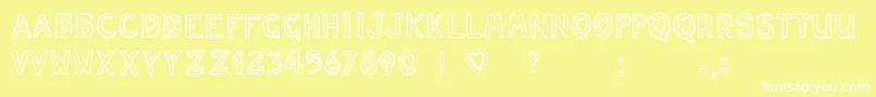 Juleslove Font – White Fonts on Yellow Background