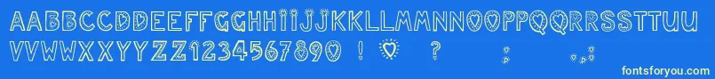 Juleslove Font – Yellow Fonts on Blue Background