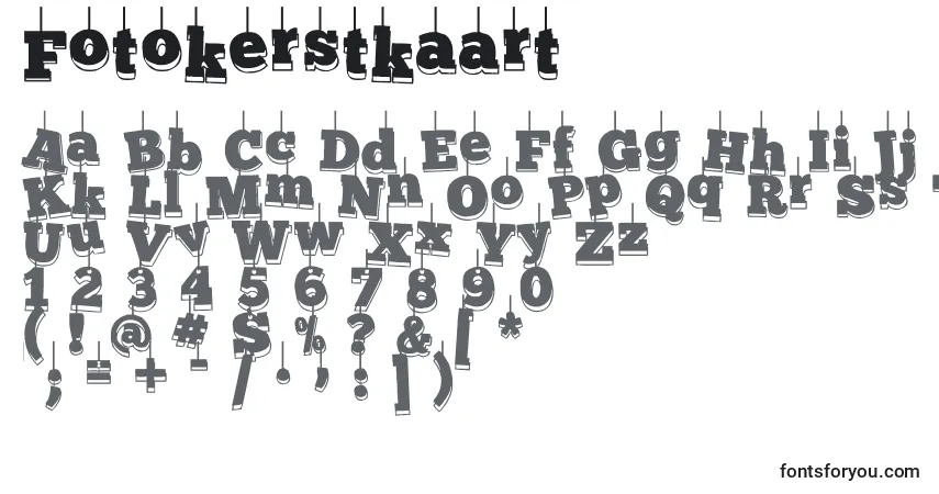 A fonte Fotokerstkaart – alfabeto, números, caracteres especiais