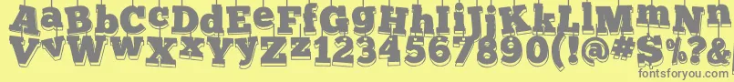 Fotokerstkaart Font – Gray Fonts on Yellow Background