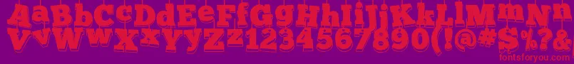 Fotokerstkaart Font – Red Fonts on Purple Background