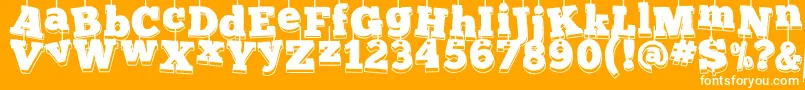 Fotokerstkaart Font – White Fonts on Orange Background