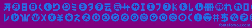 フォントHamangairregularllNormal – 紫色の背景に青い文字