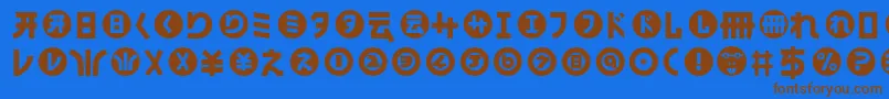 HamangairregularllNormal-Schriftart – Braune Schriften auf blauem Hintergrund