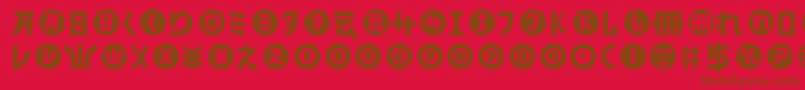 HamangairregularllNormal-Schriftart – Braune Schriften auf rotem Hintergrund