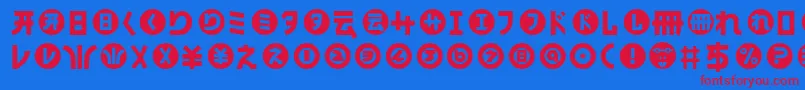 HamangairregularllNormal Font – Red Fonts on Blue Background