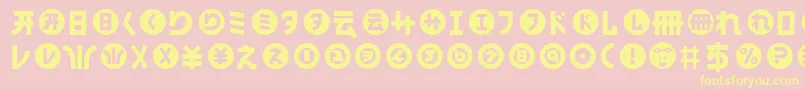 HamangairregularllNormal-fontti – keltaiset fontit vaaleanpunaisella taustalla
