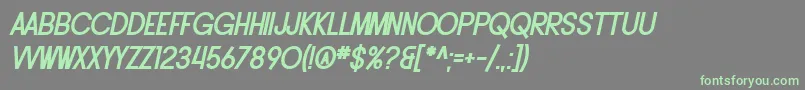 SfButtacupLetteringBoldOblique-fontti – vihreät fontit harmaalla taustalla