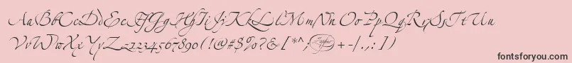 LinotypezapfinoTwo-Schriftart – Schwarze Schriften auf rosa Hintergrund