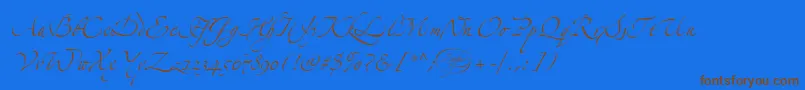 LinotypezapfinoTwo-Schriftart – Braune Schriften auf blauem Hintergrund