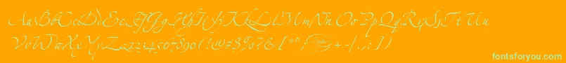 LinotypezapfinoTwo Font – Green Fonts on Orange Background