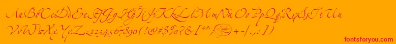 LinotypezapfinoTwo-Schriftart – Rote Schriften auf orangefarbenem Hintergrund