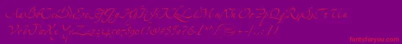 LinotypezapfinoTwo Font – Red Fonts on Purple Background