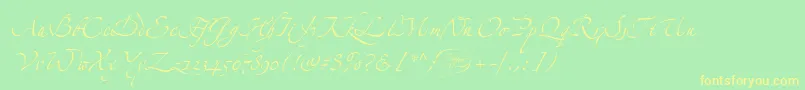 LinotypezapfinoTwo Font – Yellow Fonts on Green Background