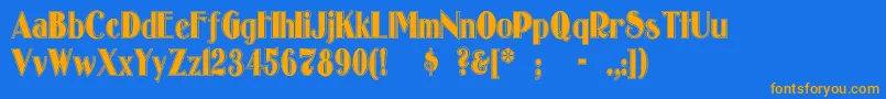 Oldgatel Font – Orange Fonts on Blue Background