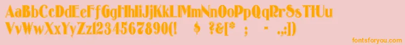 Oldgatel-Schriftart – Orangefarbene Schriften auf rosa Hintergrund