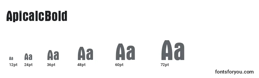 Размеры шрифта ApicalcBold