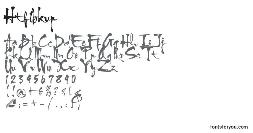 A fonte Htf1bkup – alfabeto, números, caracteres especiais