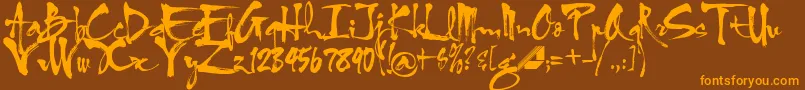 More about Htf1bkup Font Htf1bkup Font – Orange Fonts on Brown Background