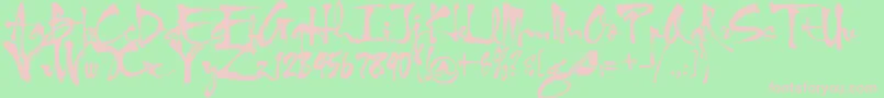 Htf1bkup Font – Pink Fonts on Green Background