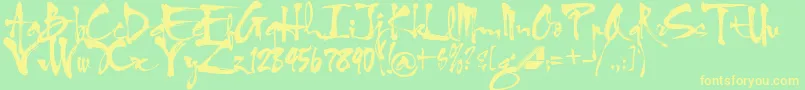 Htf1bkup Font – Yellow Fonts on Green Background