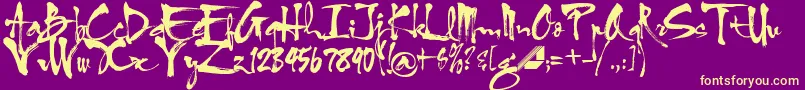 Htf1bkup Font – Yellow Fonts on Purple Background