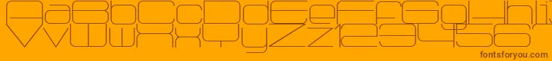 Radio1875-Schriftart – Braune Schriften auf orangefarbenem Hintergrund